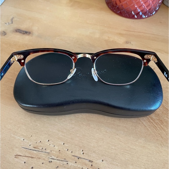 Ray-Ban Clubmaster Unisex Tortoise & Gold Eyeglass Frames - Picture 6 of 10